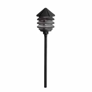 12V Three Tier Landscape Path Light Textured Black