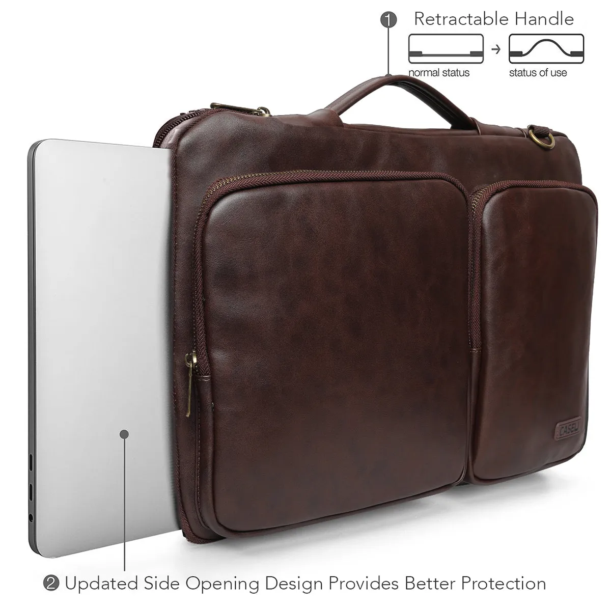 13-14 inch Laptop Leather Shoulder Bag (MA016)