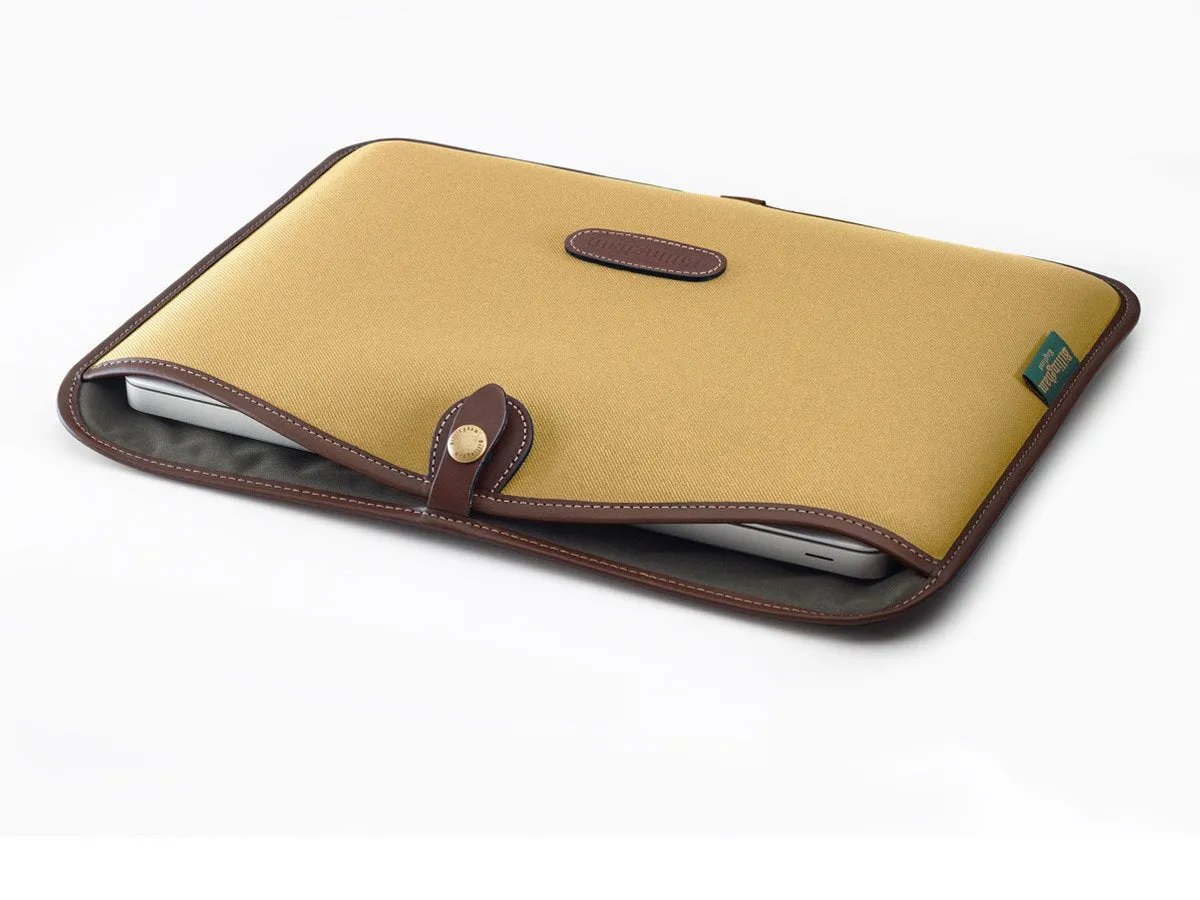 13 inch Laptop Slip - Khaki FibreNyte / Chocolate Leather