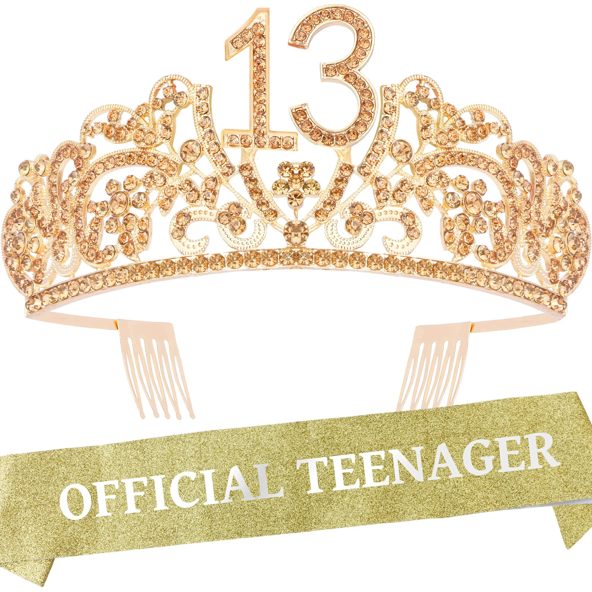 13th Birthday Gifts for Girls, 13th Birthday Tiara and Sash, 13th Birthday Decorations