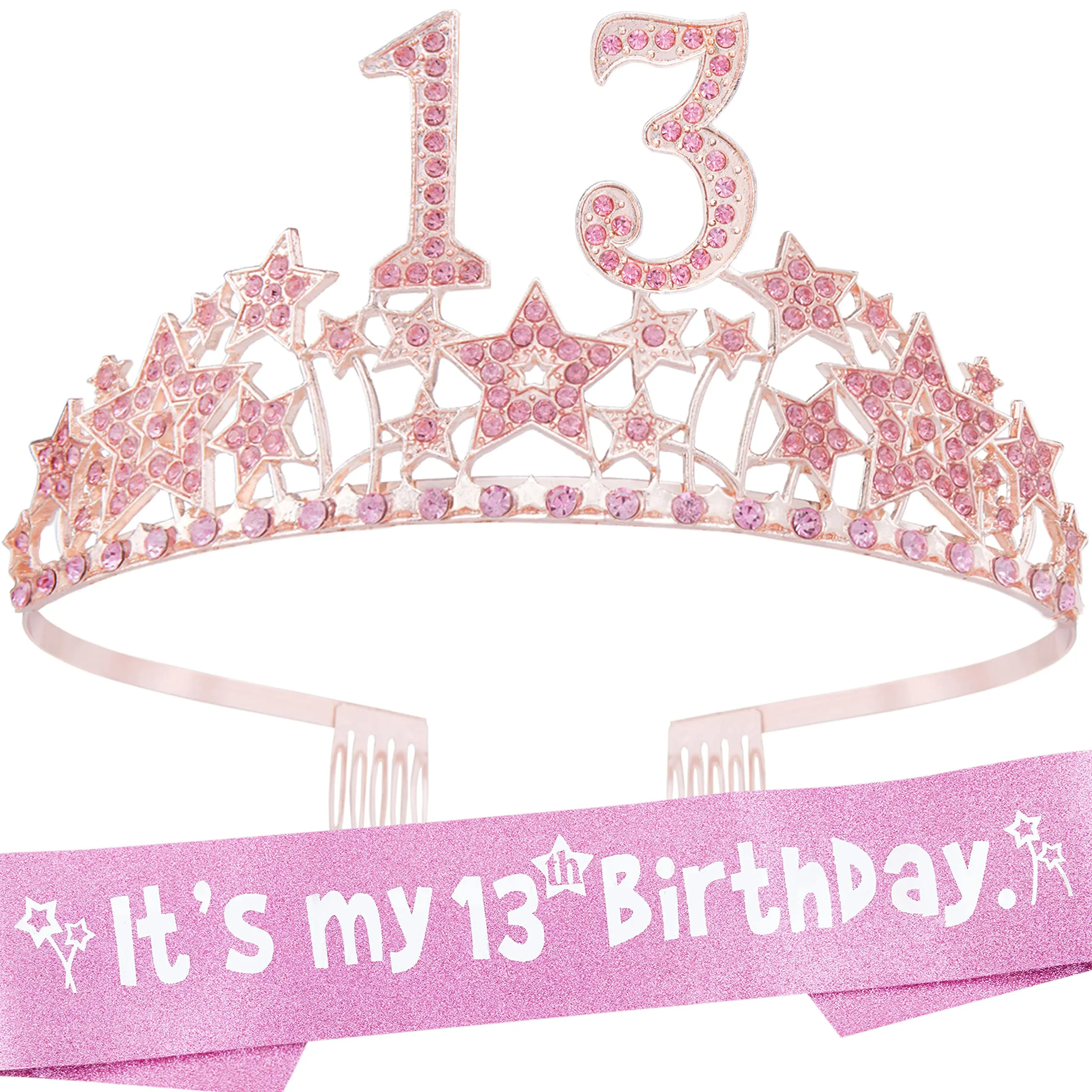 13th Birthday Gifts for Girls, 13th Birthday Tiara and Sash, 13th Birthday Decorations