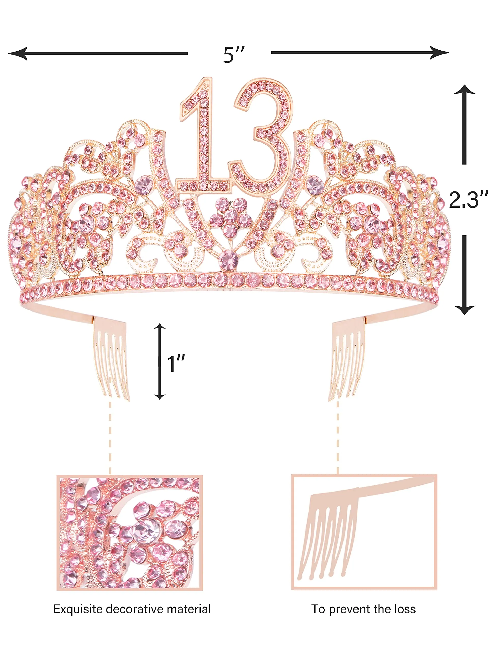 13th Birthday Gifts for Girls, 13th Birthday Tiara and Sash, 13th Birthday Decorations