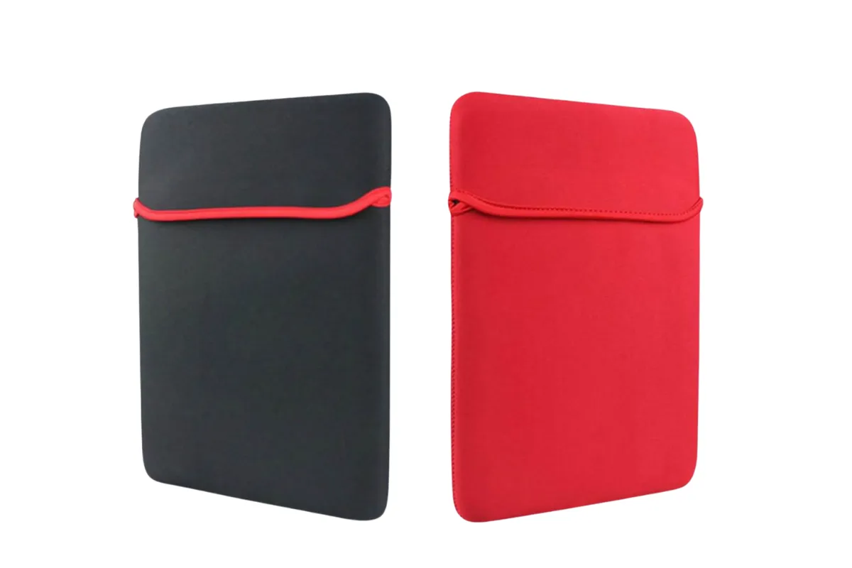 14 Inches 2 Tone Red Black Reversible Neoprene Laptop Sleeve