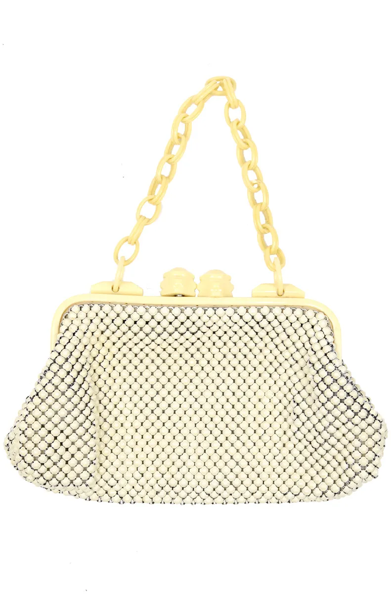 1940s Whiting & Davis Mesh Handbag w/ Celluloid Chain Strap