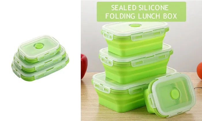 3 Piece Silicone Lunch Box Set