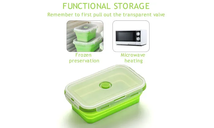 3 Piece Silicone Lunch Box Set