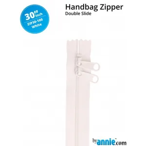 30" wide Handbag Zipper - White