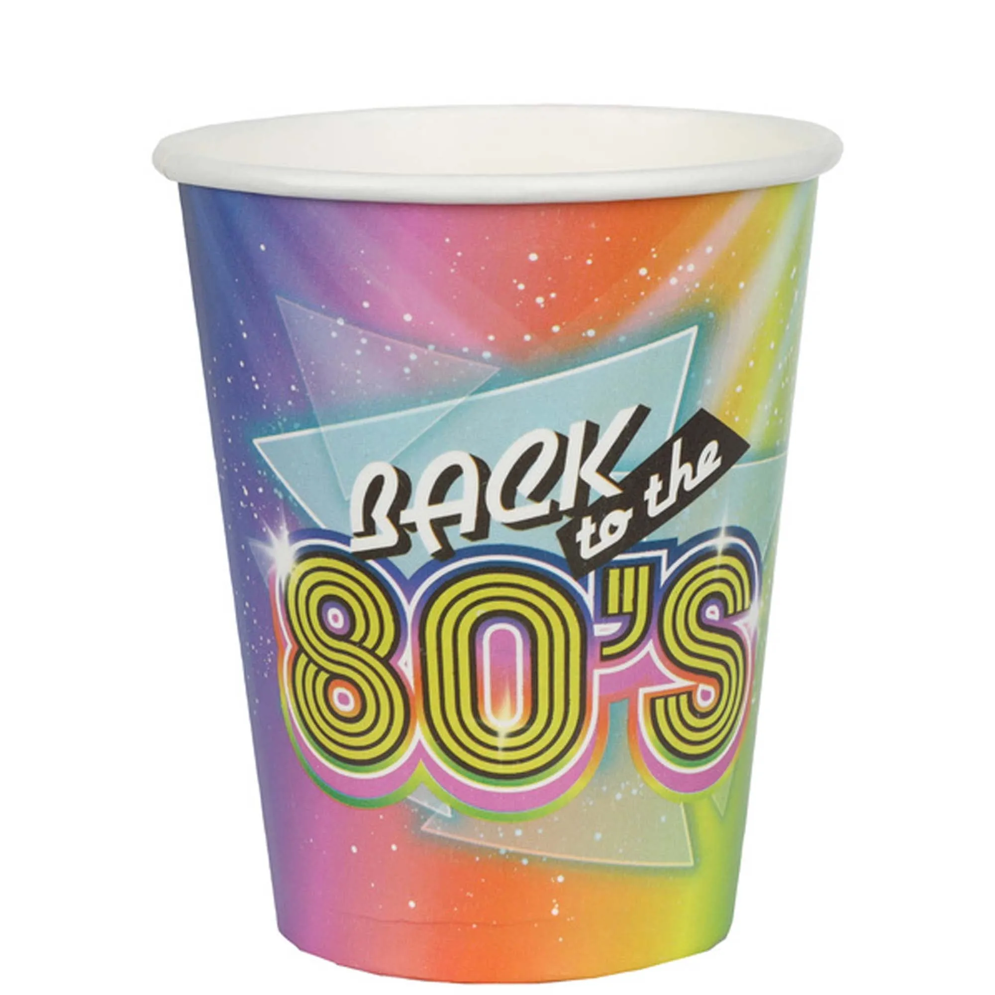 80's Party Paper Cups, 9 oz, 10 Count