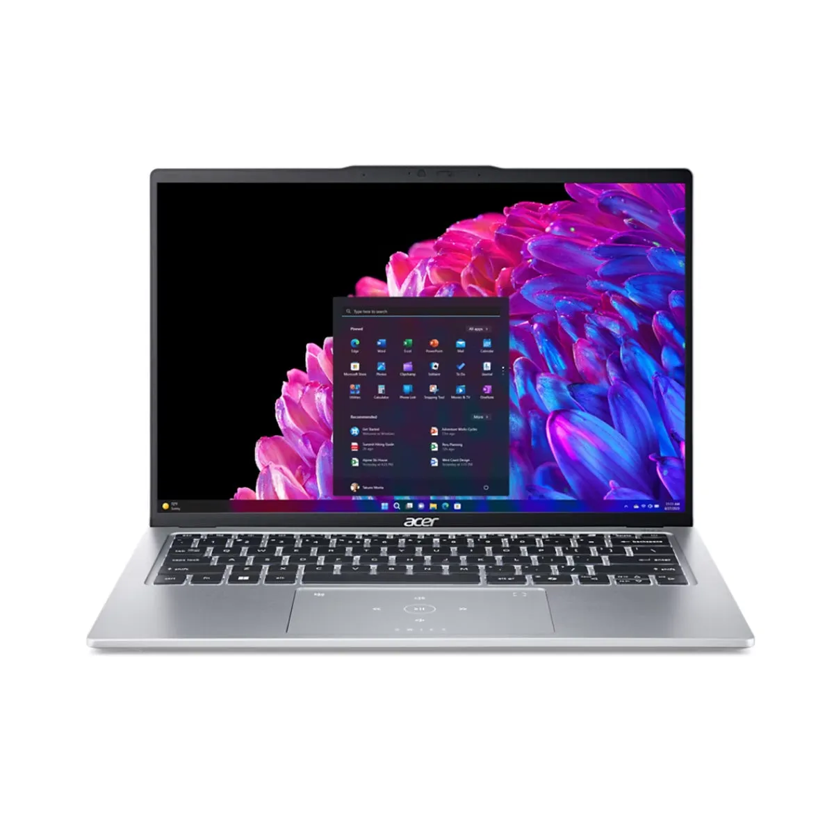 Acer Swift Go 14 SFG14-73-529P Laptop (Pure Silver) | 14" OLED WQXGA  (2880x1800) | Ultra 5 125H | 16GB RAM | 512GB SSD | Intel Arc Graphics | Windows 11 Home | MS Office Home & Student 2021 | Acer Entry Run Rate Backpack E-1620-P