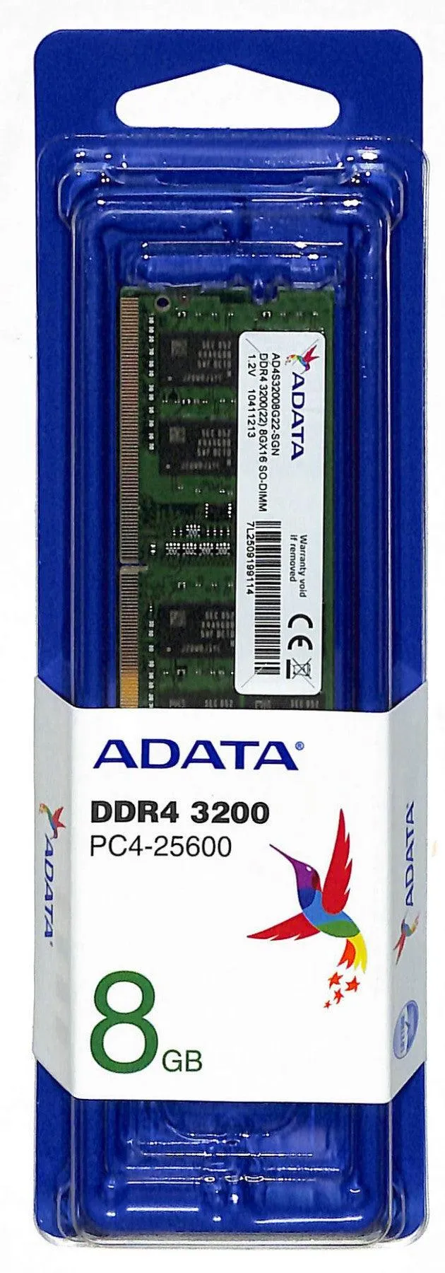 ADATA 8GB DDR4 3200MHZ PC4-25600 SO-DIMM MEMORY AD4S32008G22-SGN