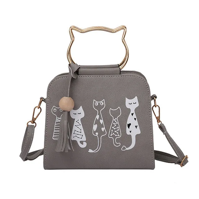 Animal Messenger Cat Pattern Shoulder Bag