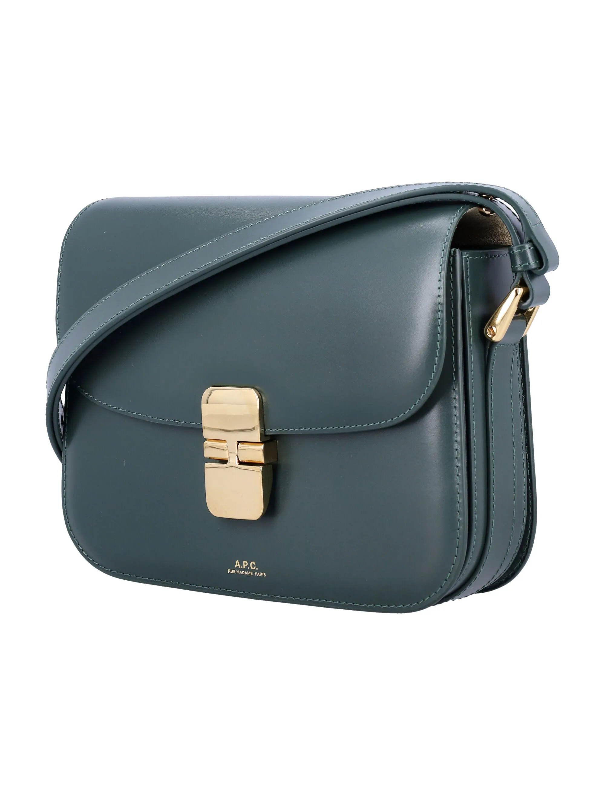 A.P.C. Mini Trapezoidal Handbag with Clasp Closure