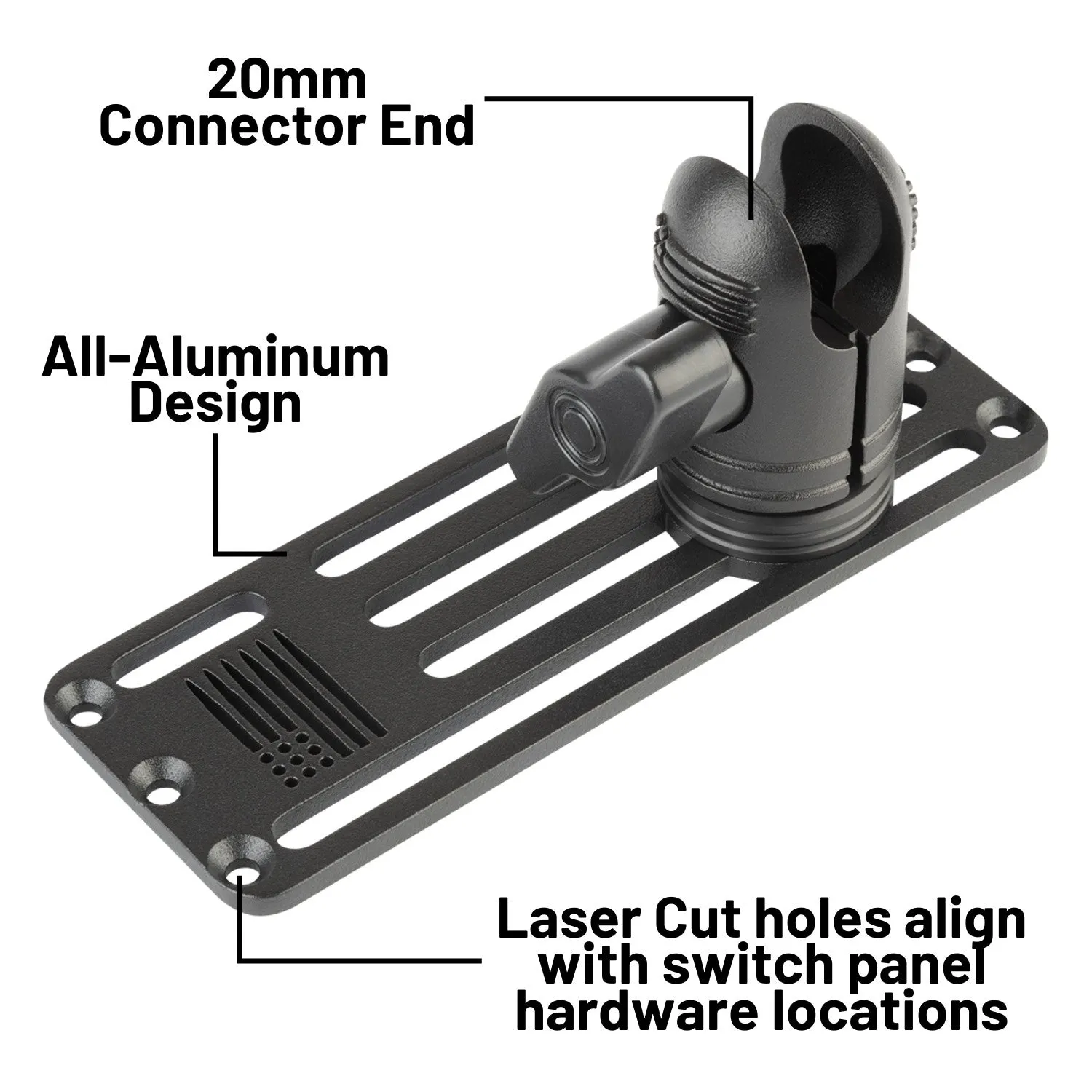 Auxbeam   Bulletpoint 8 Gang Switch Panel Mount with 20mm Connector Nubby Edition