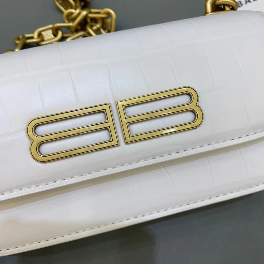 Balen Gossip Small On Chain Shoulder Bag White, For Women,  Bags 7.4in/19cm