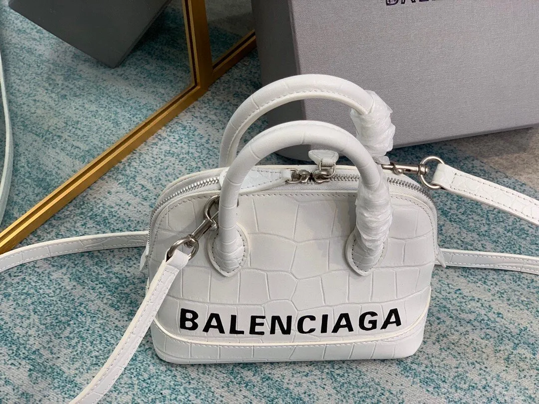 Balen Ville Mini Handbag In White, For Women,  Bags 4.7in/12cm