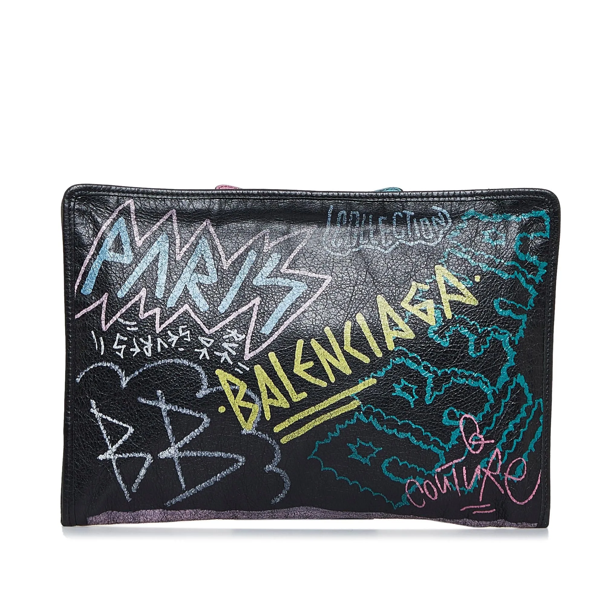 Balenciaga Graffiti Bazar Clutch Bag