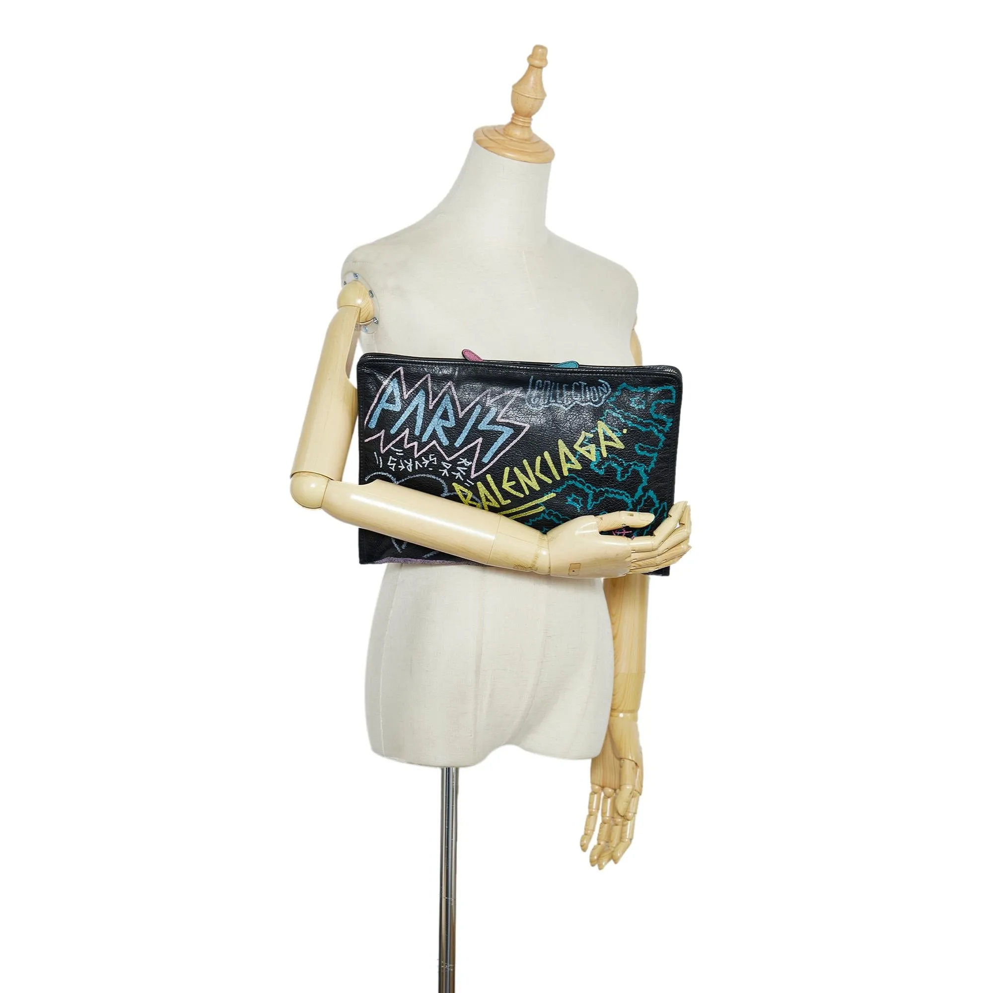 Balenciaga Graffiti Bazar Clutch Bag