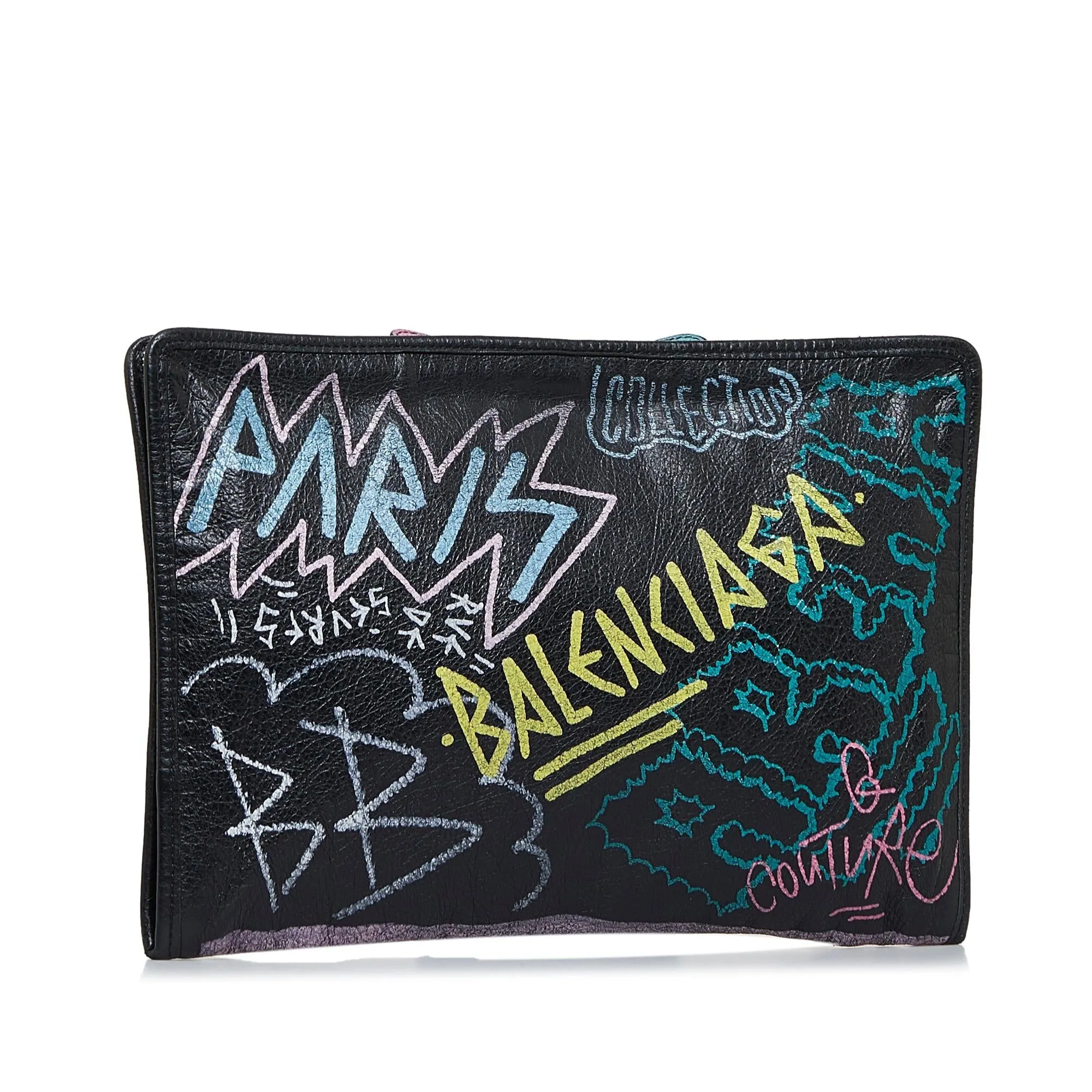 Balenciaga Graffiti Bazar Clutch Bag