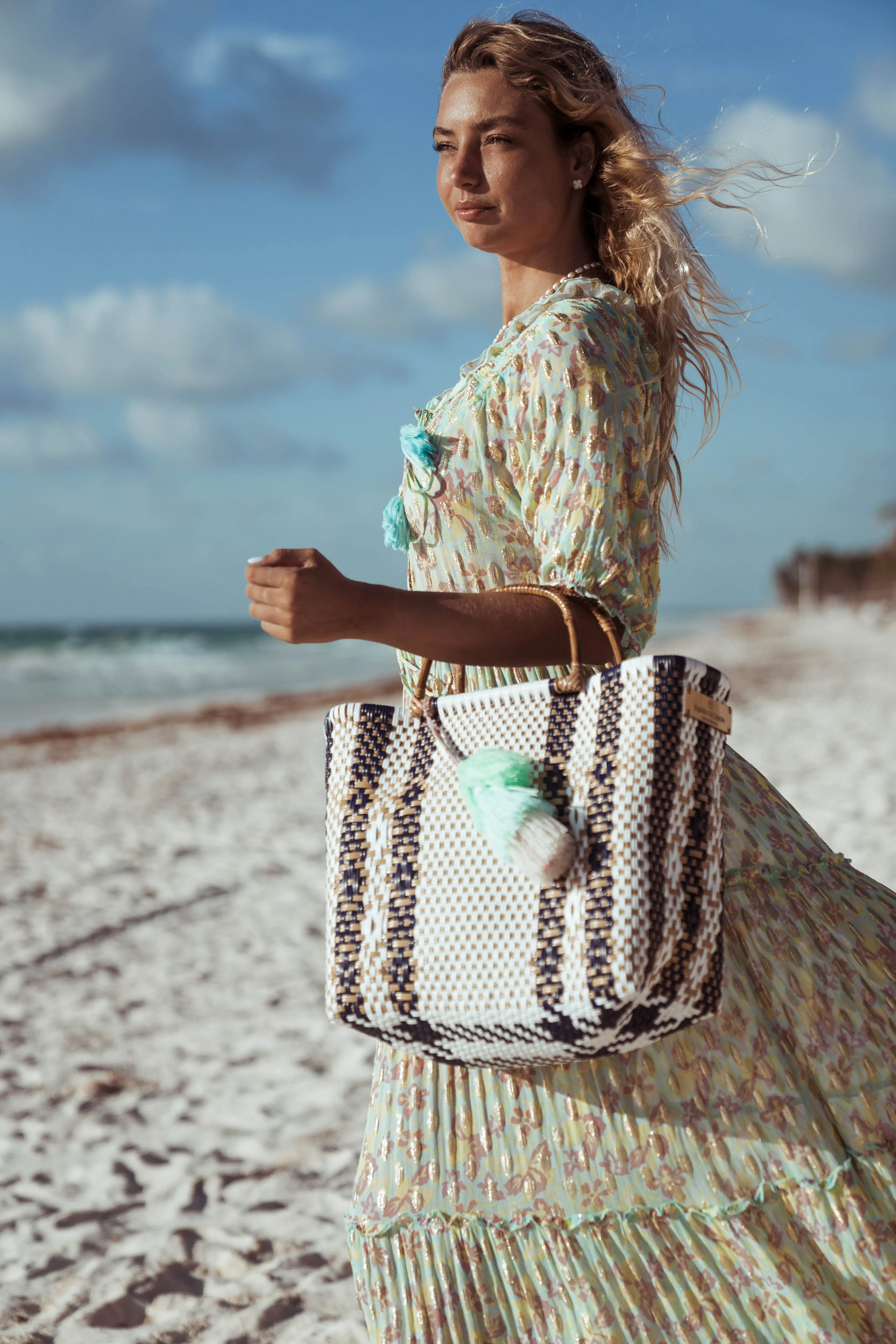 Bamboo Ocean Pearl Citron Tote