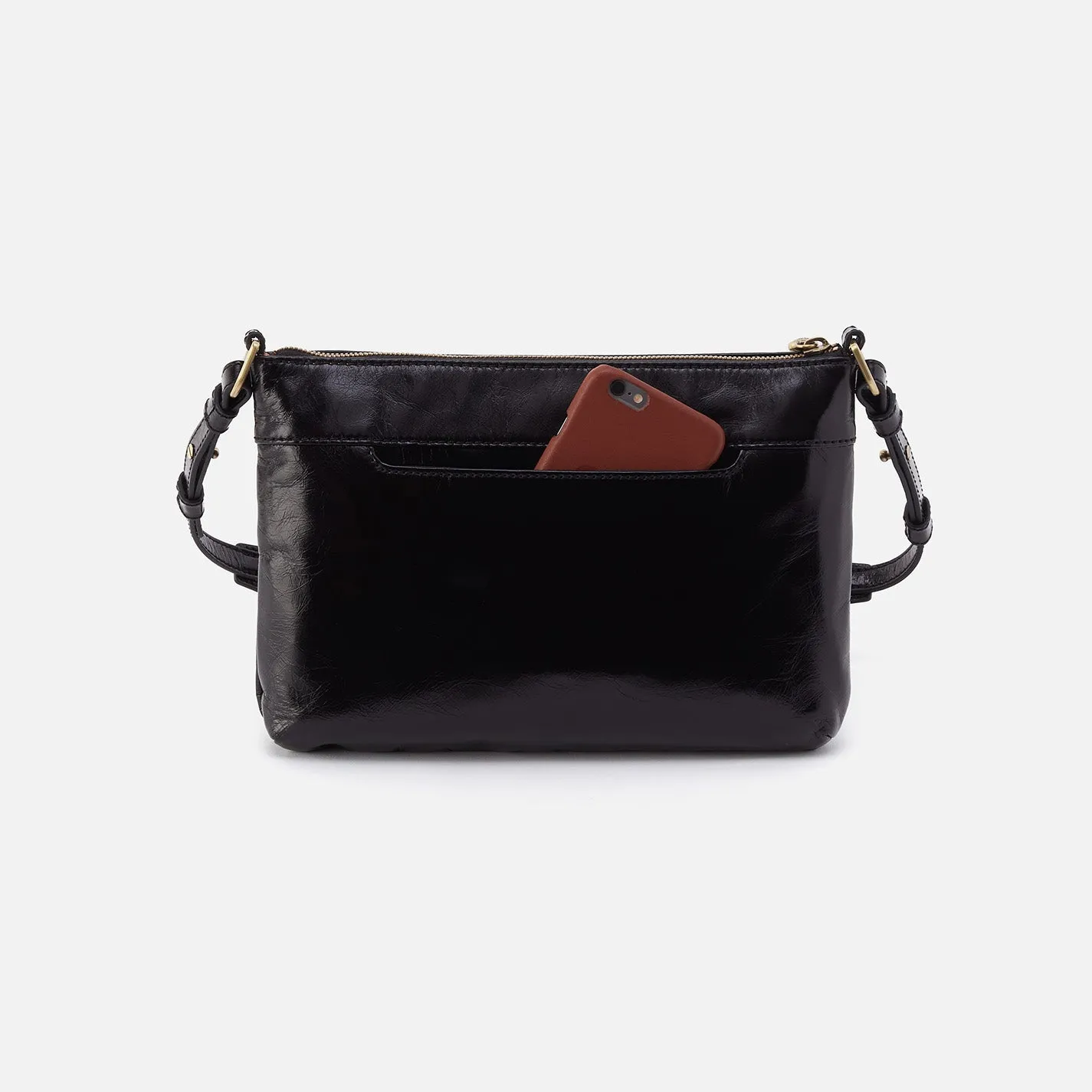 Billie Crossbody In Polished Leather - Black