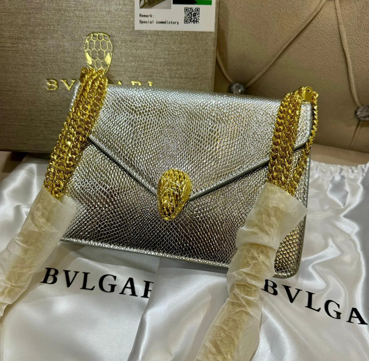 Bvlgari Women Bag – Back in Stock with Complete Box Set (Gold 2)