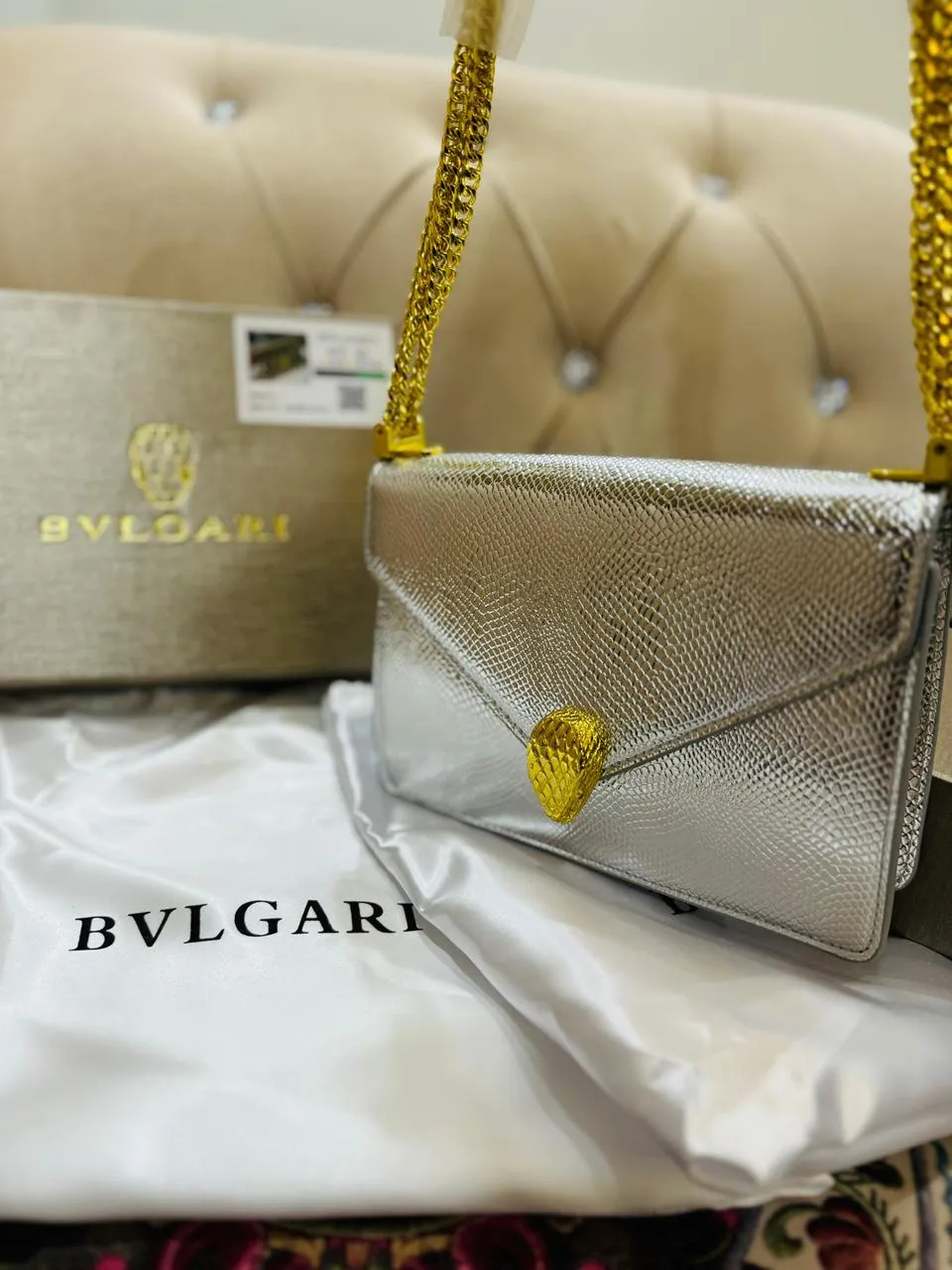 Bvlgari Women Bag – Back in Stock with Complete Box Set (Gold 2)