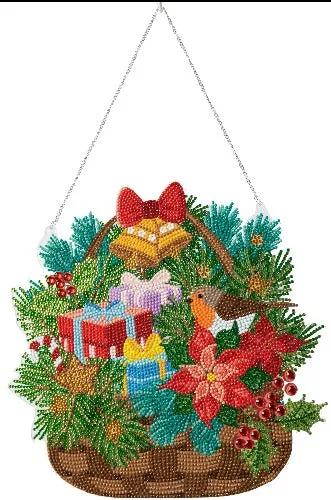 CAHB04: Crystal Art Hanging Basket Kits. approx. size is 30x30cm - FESTIVE