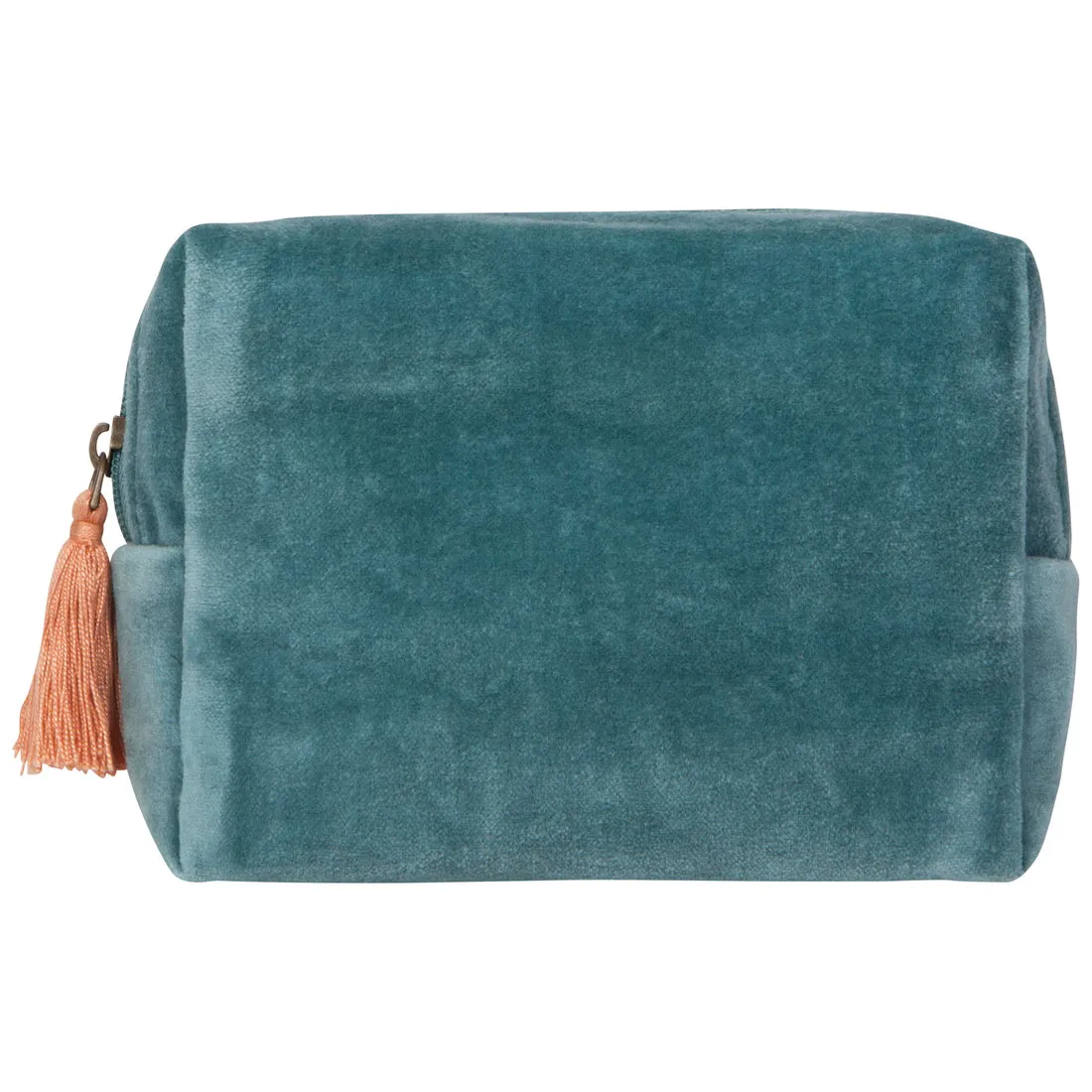 Catbloom Teal Velvet Embroidered Pouch