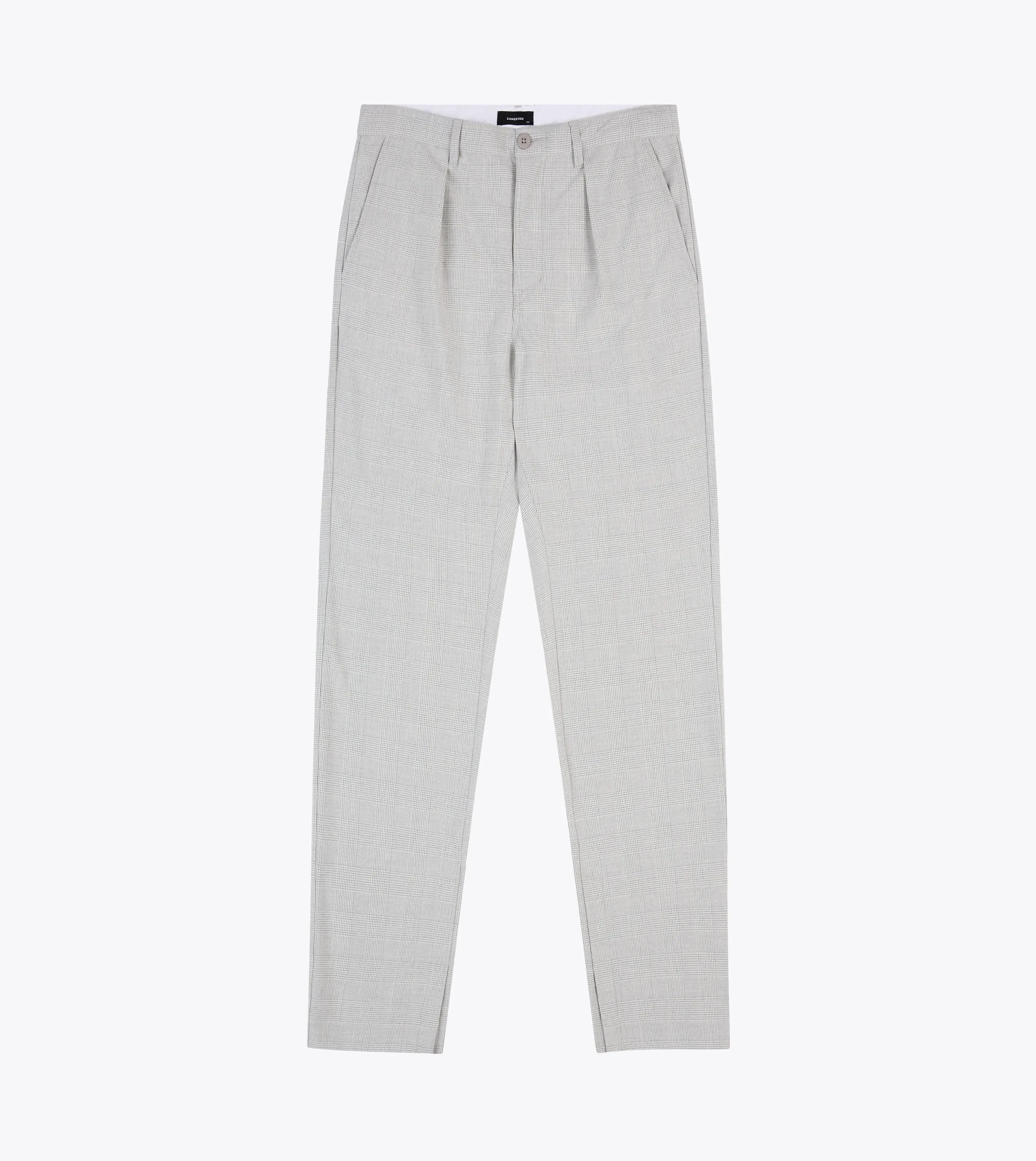 Check Split Pant Lt Grey