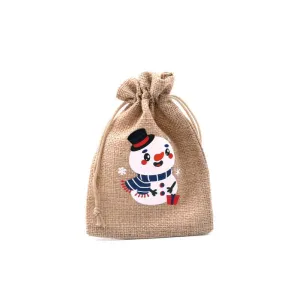 Christmas Cotton Bag With Hot Stamping Pattern Beam-opening Packaging