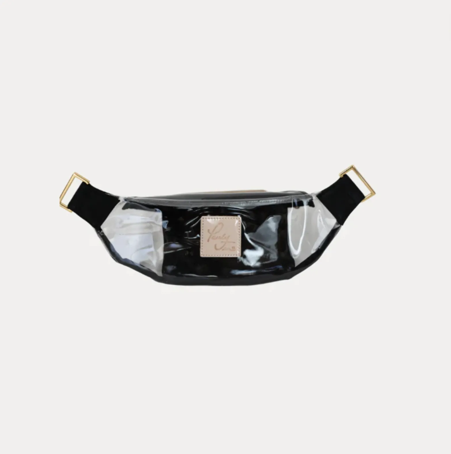 Clear with Black Leather   Gold Hardware Fanny Pack/Crossbody Bag   Black Pauly Pouch Organizer