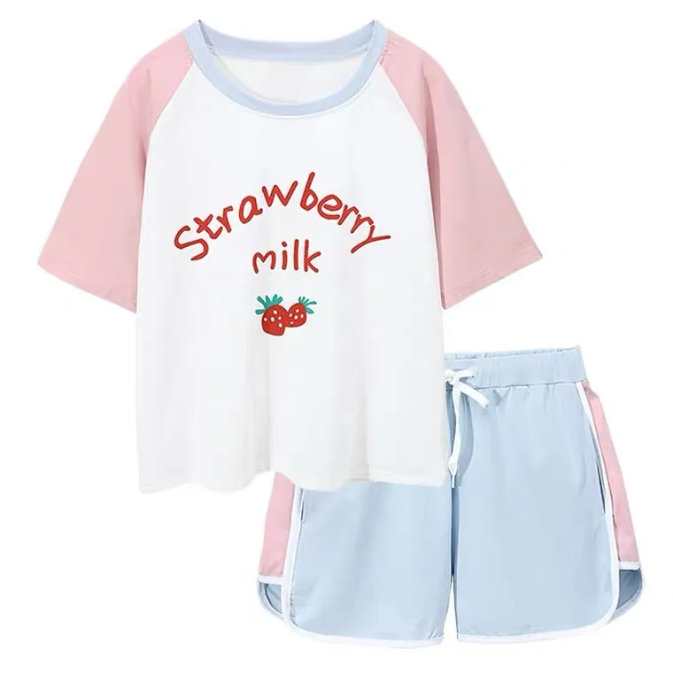 CUTE “STRAWBERRY MILK” SHIRT & SHORTS BY50099