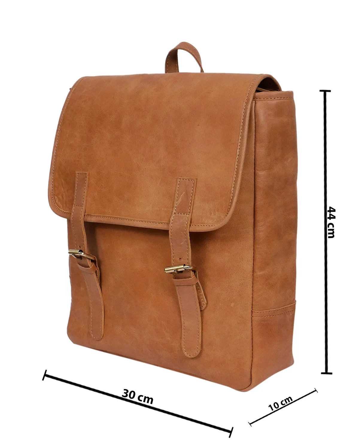 Elevate Your Style with our Classic Tan Leather Backpack. Art: BG-1486