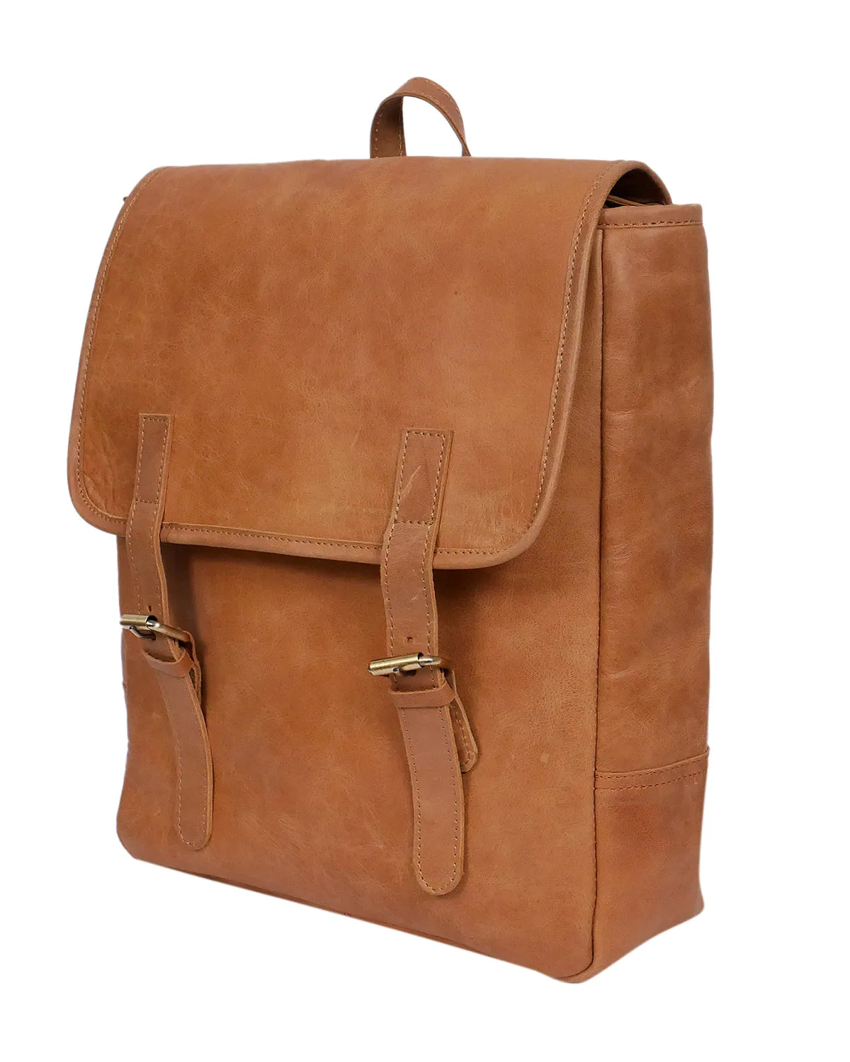 Elevate Your Style with our Classic Tan Leather Backpack. Art: BG-1486