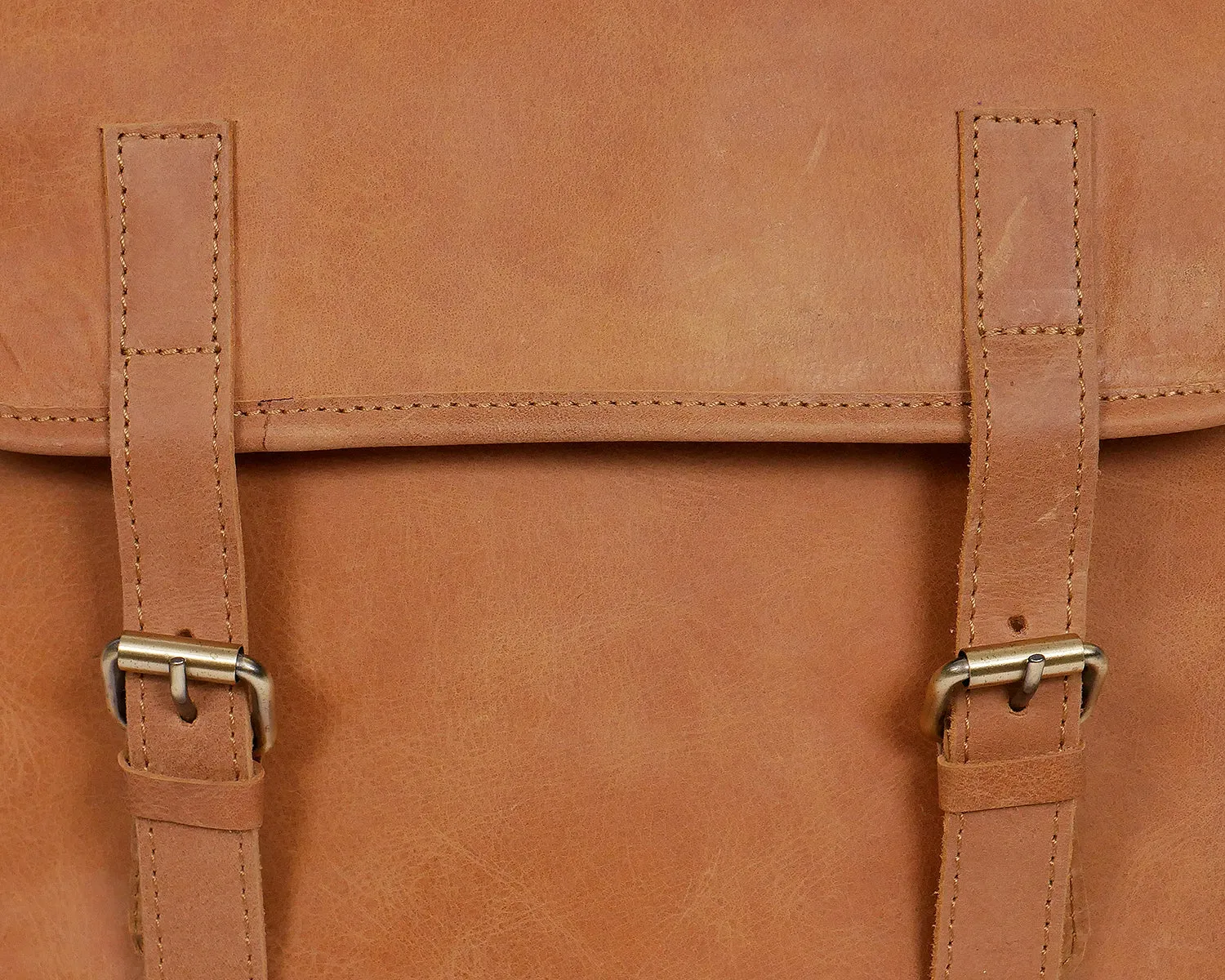 Elevate Your Style with our Classic Tan Leather Backpack. Art: BG-1486