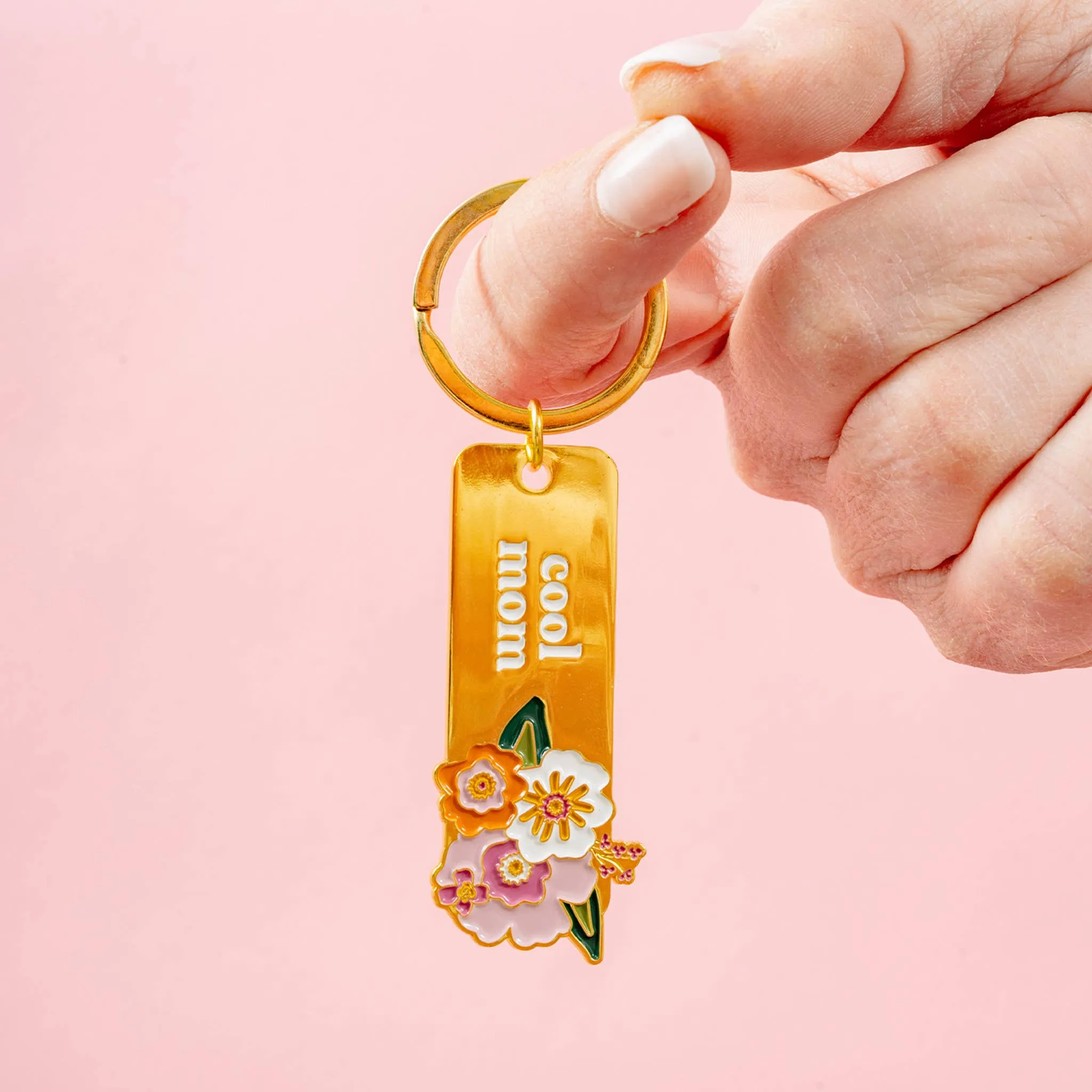 Enamel Floral Keychain - Cool Mom