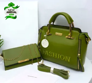 Fashion 2 Pcs Imported Bag Set for Girls - (Green)