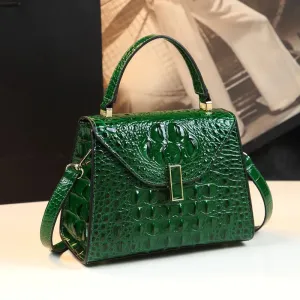 Genuine Leather Crocodile Crossbody Bag