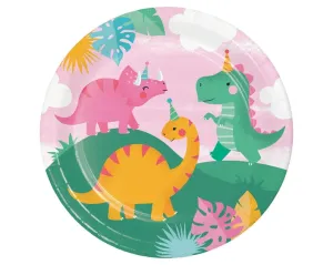 Girl Dinosaur Large Plates