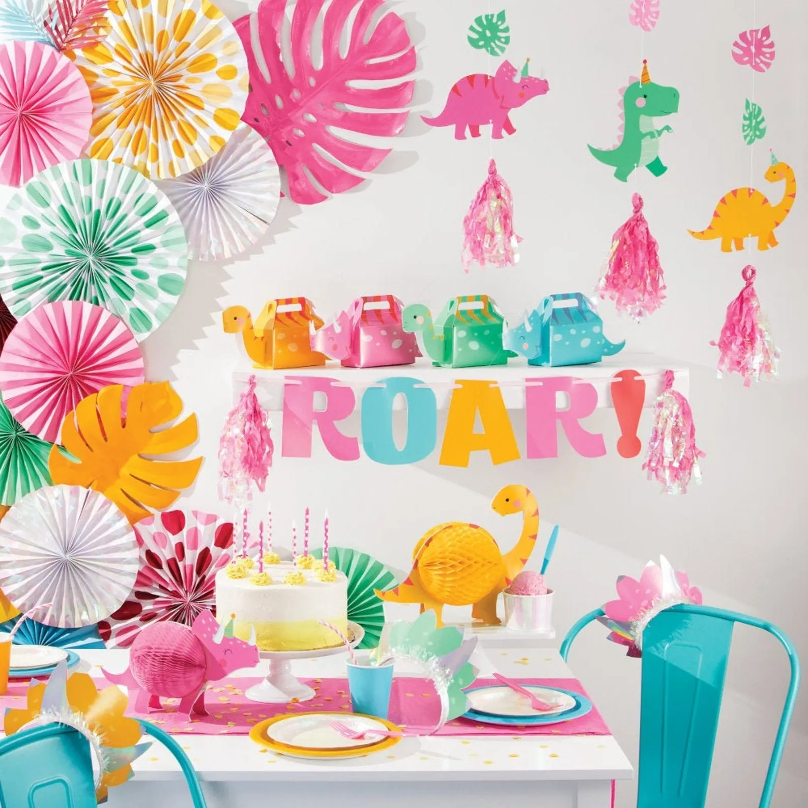 Girl Dinosaur Party Banner