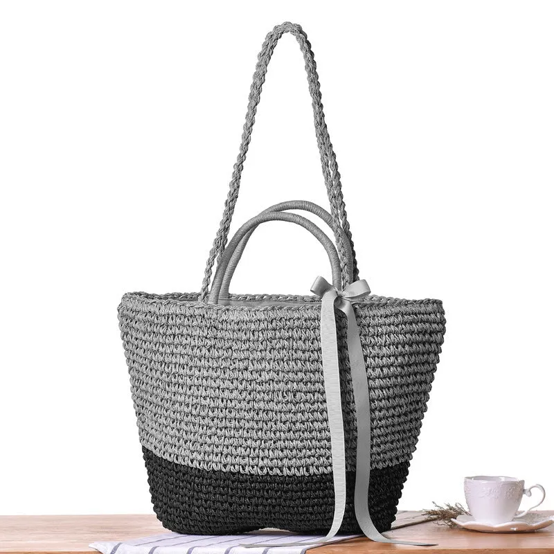 Handmade Round Straw Rattan Bag – Chic Summer Beach Crossbody