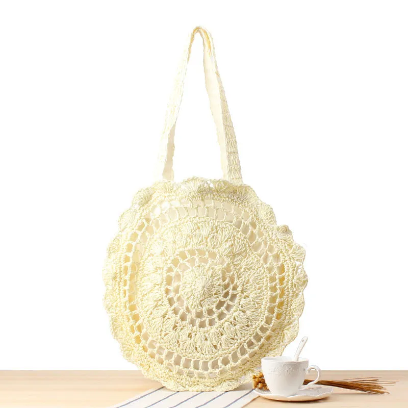 Handmade Round Straw Rattan Bag – Chic Summer Beach Crossbody