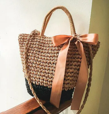 Handmade Round Straw Rattan Bag – Chic Summer Beach Crossbody