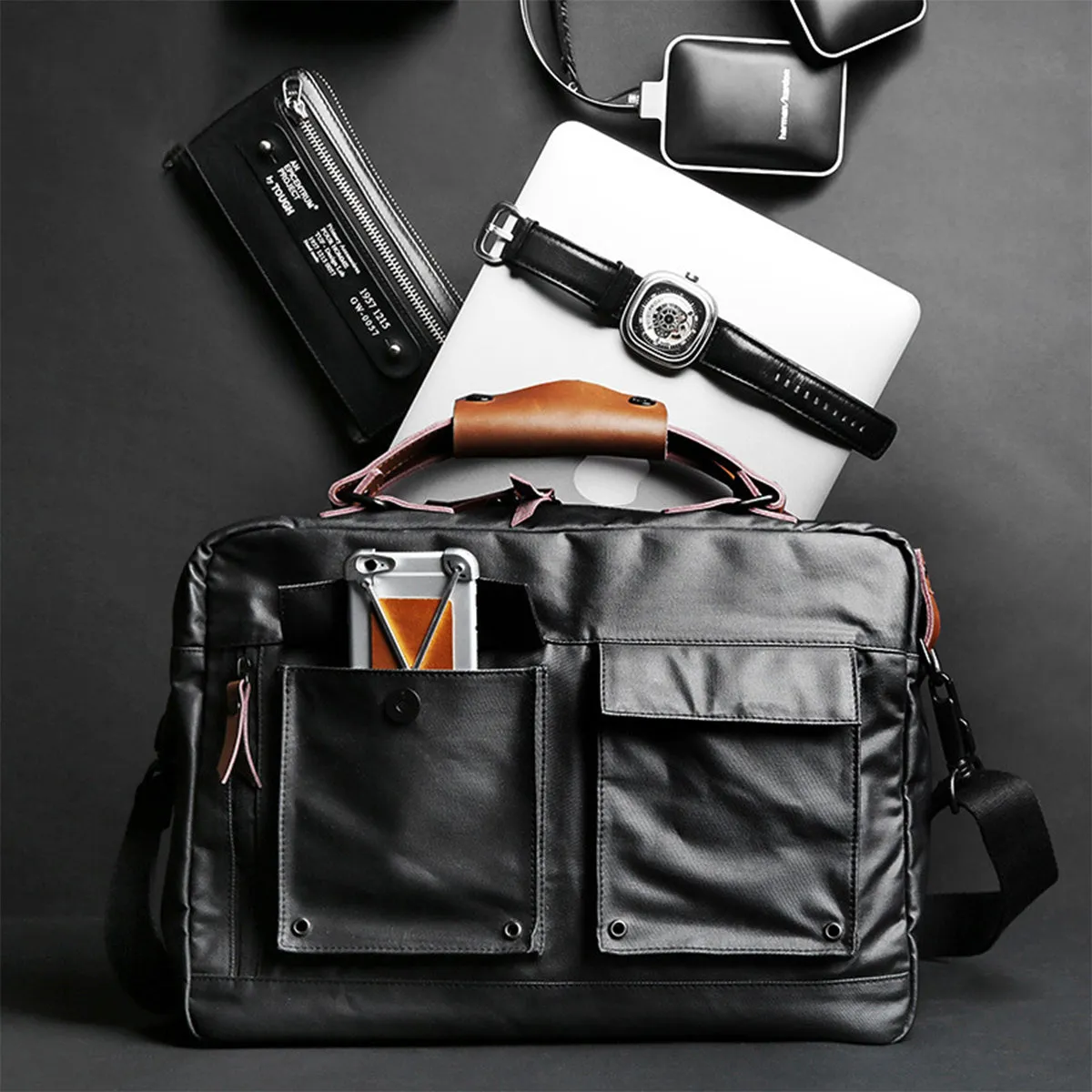 Impervious Laptop Messenger Bag - Black