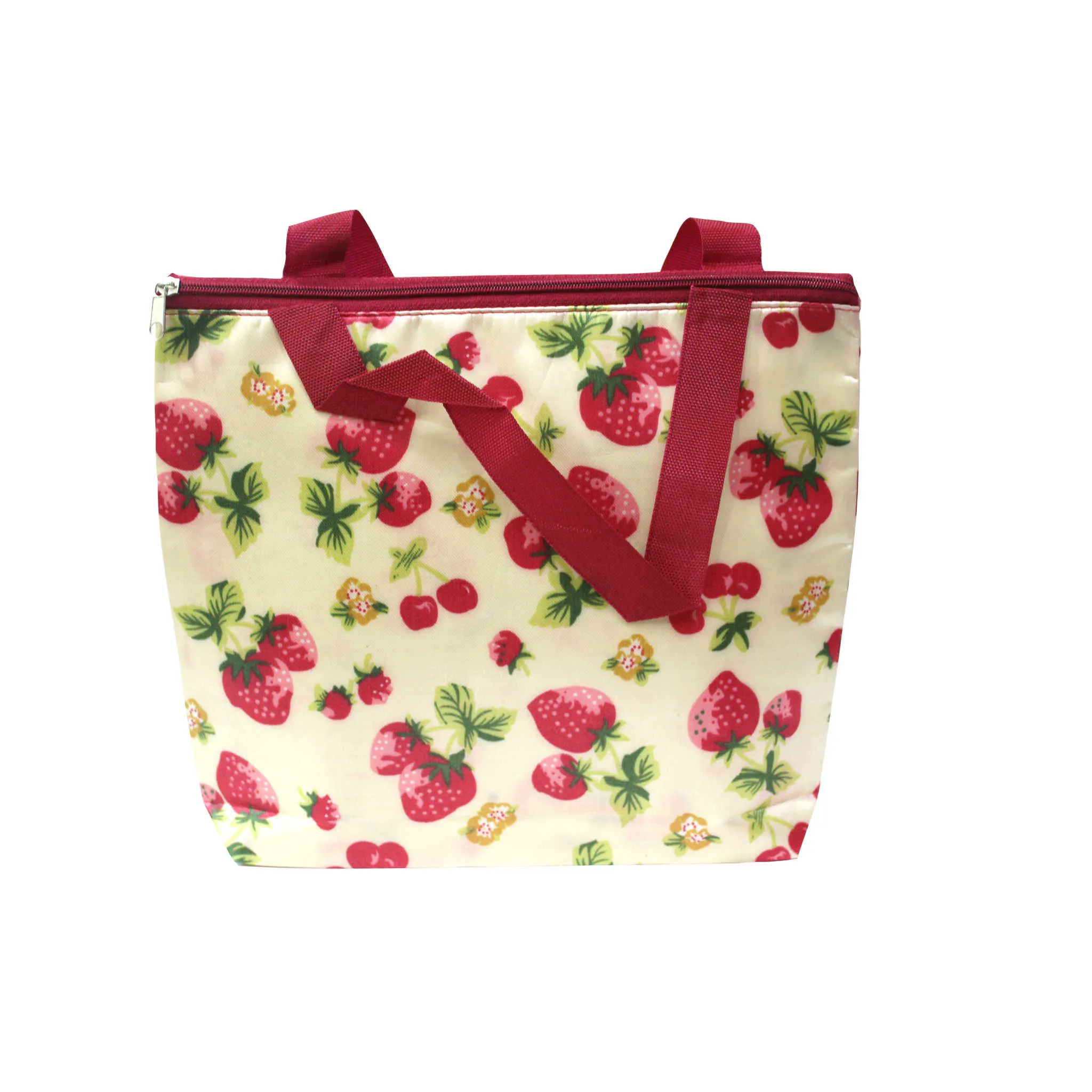 Imported Durable Canvas Printed multi purpose Bag with handles for girls and ladies, Theme Fruits, Size Large