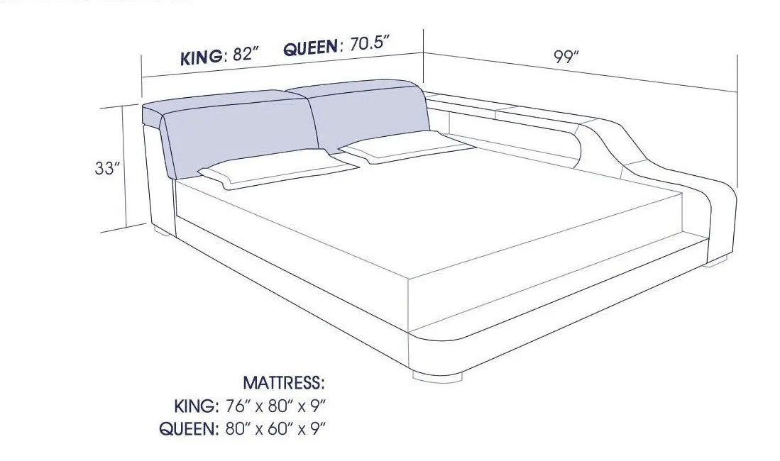 Kreutzer Leather Bed With Storage