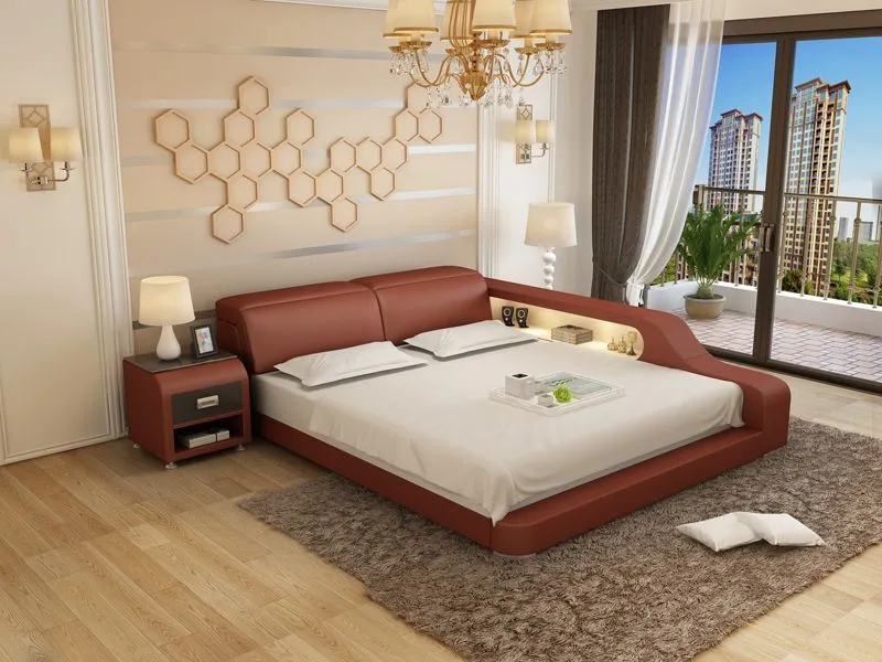 Kreutzer Leather Bed With Storage