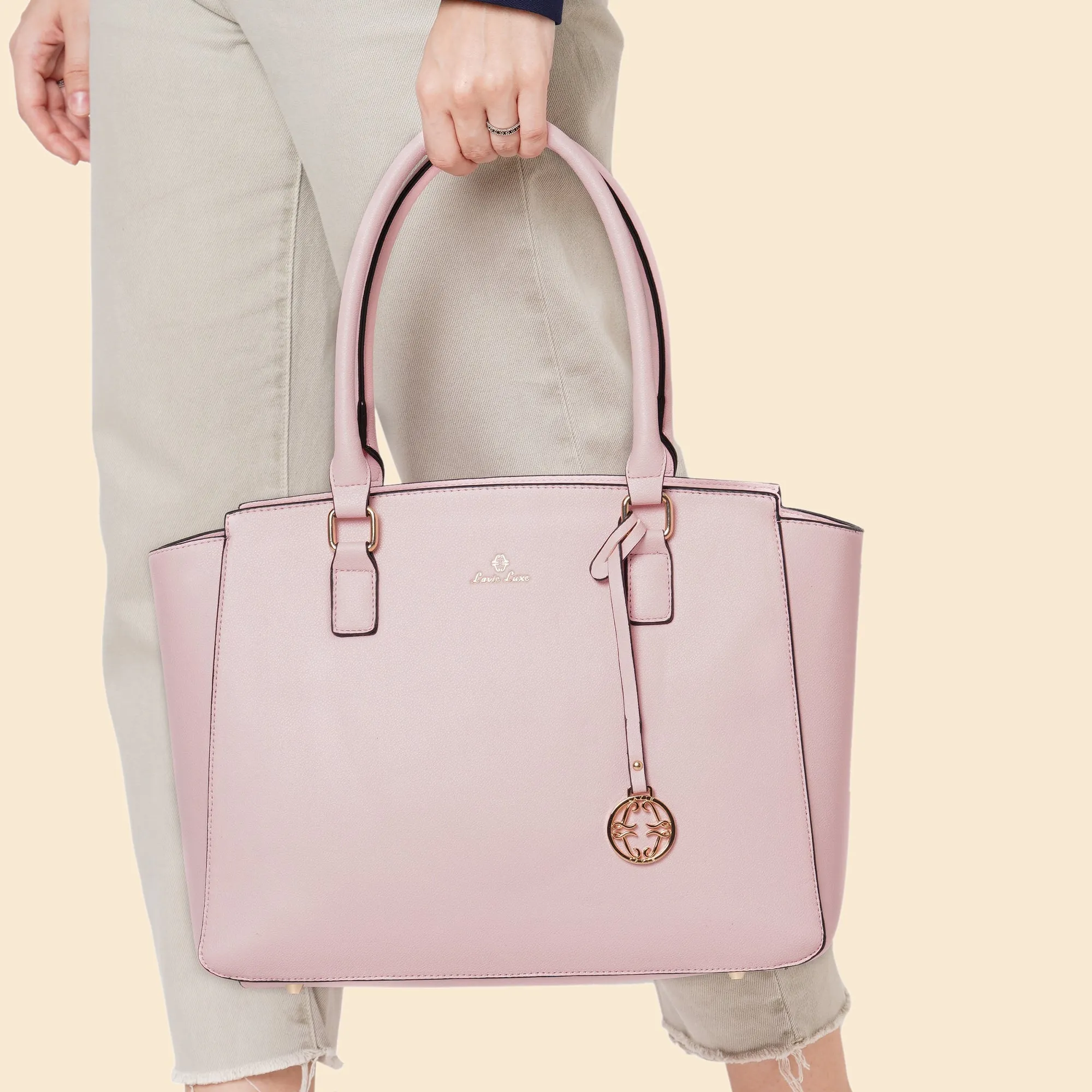 Lavie Luxe Light Pink Large Women's Kaley Tote Bag