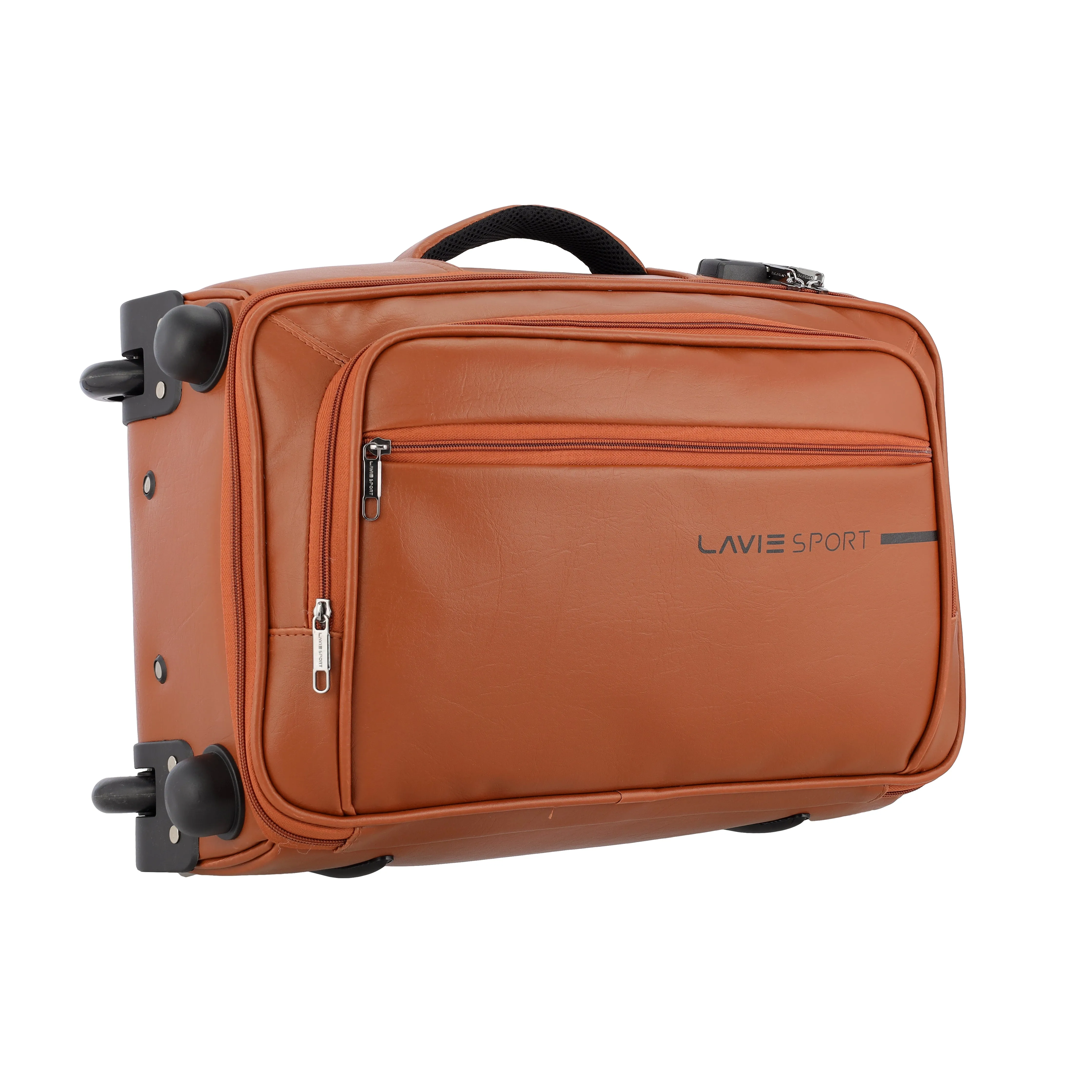 Lavie Sport 45 cms Premium Majestic Pro Overnighter Laptop Trolley | Duffle Bag Tan