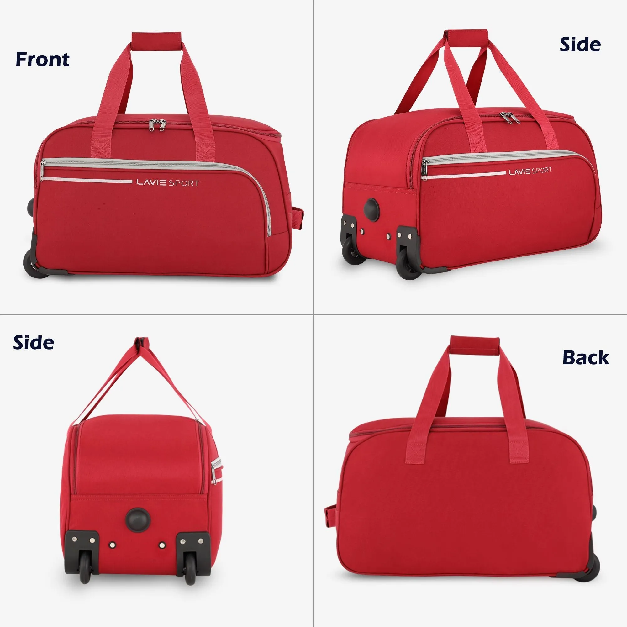 Lavie Sport Small Size 53 Cms Galactic Wheel Duffle Bag | Red